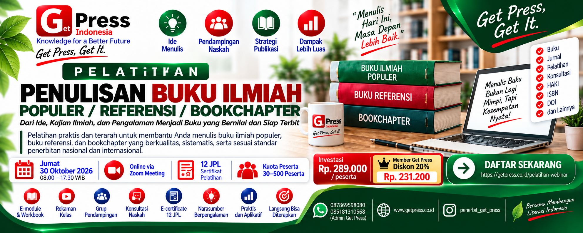 Pelatihan Penulisan Buku Ilmiah Populer/Referensi/Bookchapter